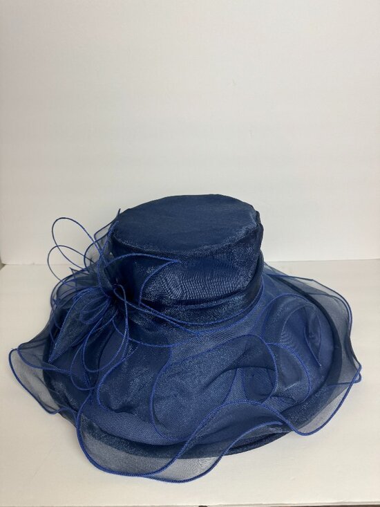 Elegant Derby Dress Hat Bow Blue Adjustable main image 6